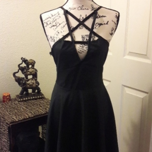 FancyQube Pentagram gothic skater dress - Picture 4 of 5